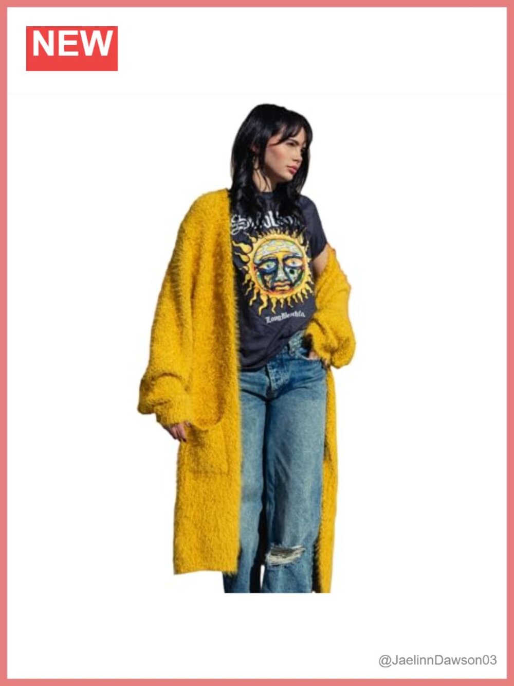 Women's Kira Long Cardigan Acrylic Super Soft Cozy Contrast Button Relaxed Fit